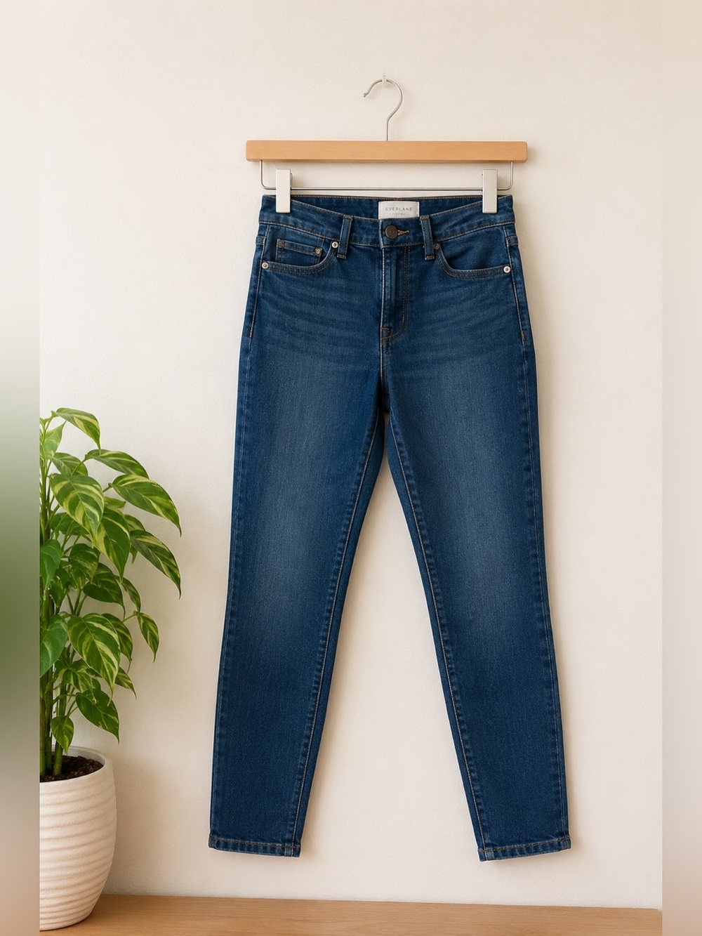 Everlane Women’s Dark High Rise Skinny Jeans Sz 29 Stretch Mom Denim Normcore